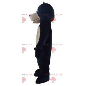 Mascote urso gigante preto e bege - Redbrokoly.com