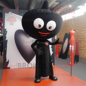 Black Arrow Of Love mascot costume character dressed with a Skinny Jeans and Shoe laces