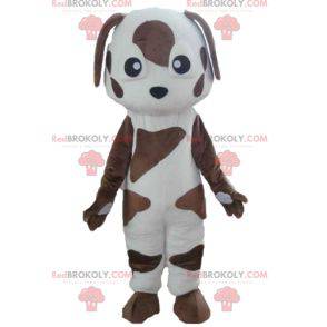 Witte en bruine gevlekte hond mascotte - Redbrokoly.com