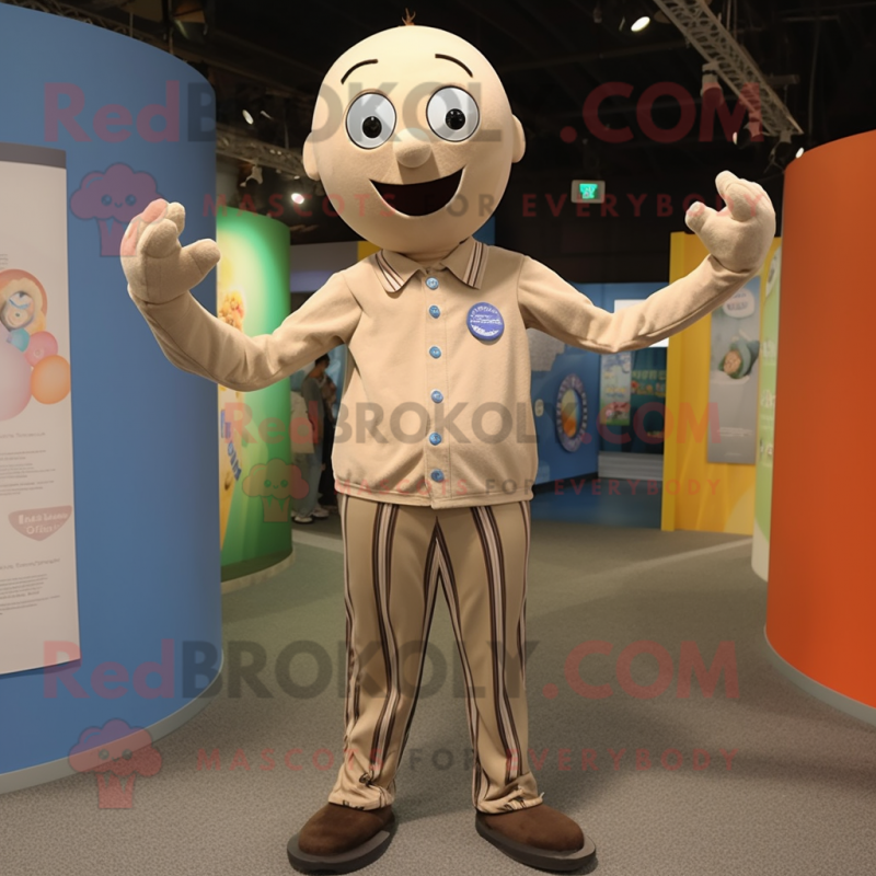 Tan Juggle mascot costume character dressed with a Skinny Jeans and Cufflinks