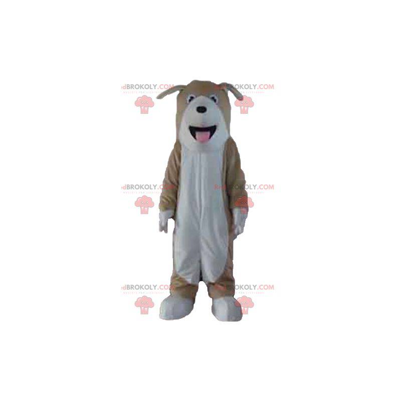 Trikolorní pes maskot hnědá bílá a černá - Redbrokoly.com Trikolorní pes maskot hnědá bílá a černá - Redbrokoly.com
