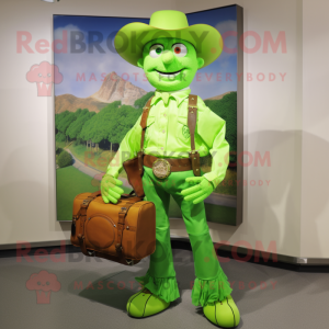 Limegrøn Cowboy maskot...