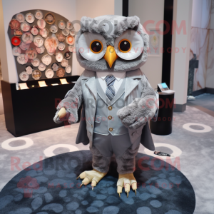 Silver Owl mascotte kostuum...