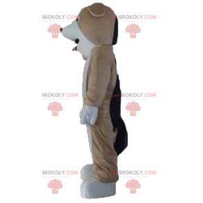 Tricolor hundemaskot brun hvid og sort - Redbrokoly.com