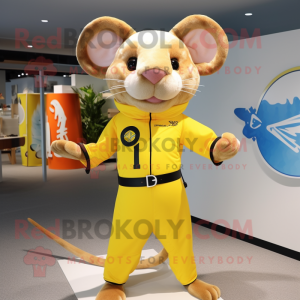 Yellow Rat mascotte kostuum...