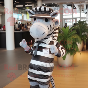 Grå Zebra maskot kostym...