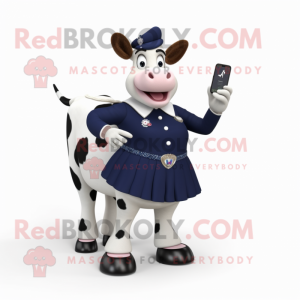 Navy Holstein Cow mascotte...