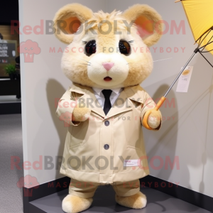 Tan Hamster maskot kostume...