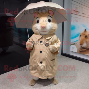 Tan Hamster maskot kostume...