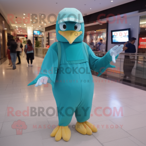 Cyan Gull maskot kostyme...