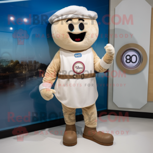 Cream Bagels mascot costume character dressed with a Playsuit and Bracelet watches