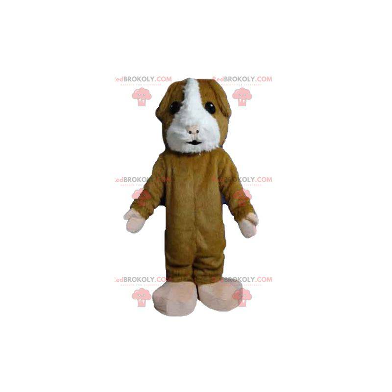 Měkký a chlupatý hnědý a bílý křeček maskot - Redbrokoly.com Měkký a chlupatý hnědý a bílý křeček maskot - Redbrokoly.com
