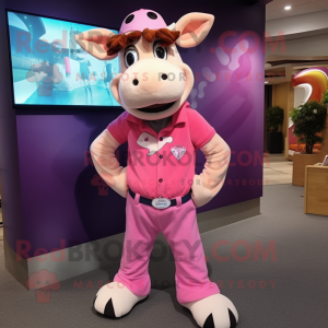 Pink Jersey Cow mascotte...