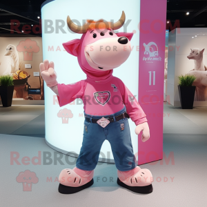Pink Jersey Cow mascotte...