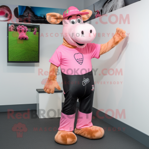 Pink Jersey Cow mascotte...