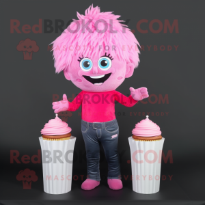 Pink Cupcake maskot kostume...