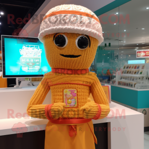 nan Pad Thai mascot costume character dressed with a Sweater and Caps