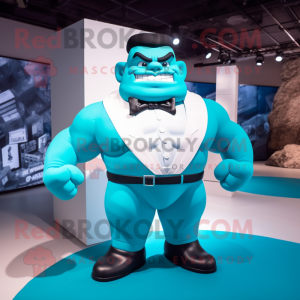 Cyan Strongman mascotte...