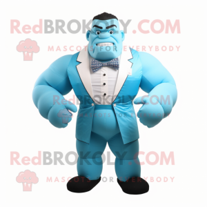 Cyan Strongman mascotte...