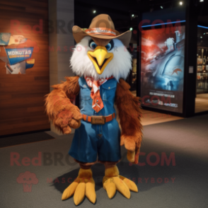 nan Eagle mascot costume character dressed with a Bootcut Jeans and Hairpins