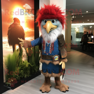 nan Eagle mascot costume character dressed with a Bootcut Jeans and Hairpins