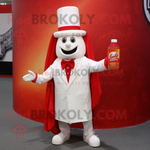 Witte fles ketchup mascotte...