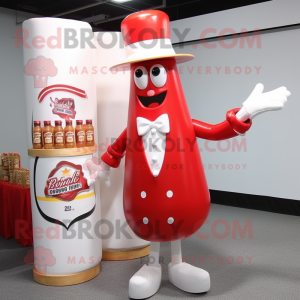 Witte fles ketchup mascotte...