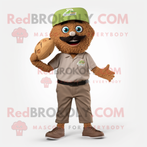 Brun Falafel maskot kostume...