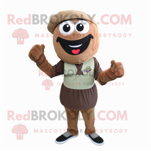 Brun Falafel maskot kostume...