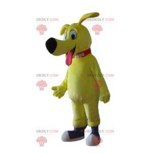 Very cute and touching big yellow dog mascot - Redbrokoly.com