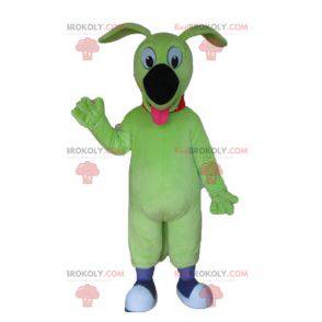 Velmi roztomilý a dojemný velký žlutý pes maskot -