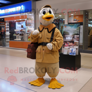 Tan Geese maskot kostume...