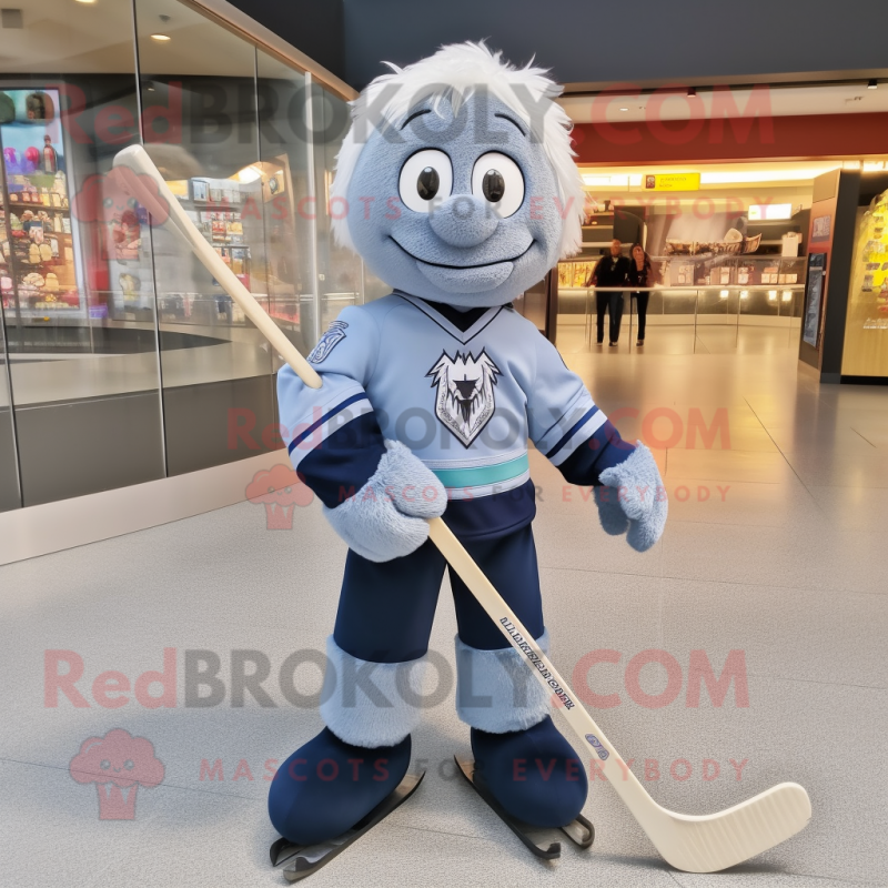 Gray Ice Hockey Stick mascot costume character dressed with a Jeans and Keychains Gray Ice Hockey Stick mascot costume character dressed with a Jeans and Keychains