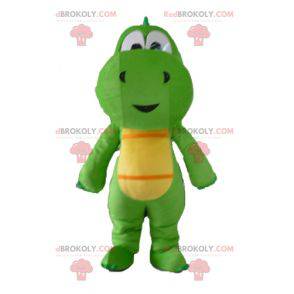 Green and yellow dragon dinosaur mascot - Redbrokoly.com