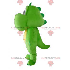 Groene en gele draak dinosaurus mascotte - Redbrokoly.com