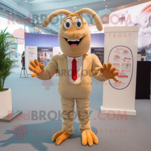 Beige Hummer maskot drakt...