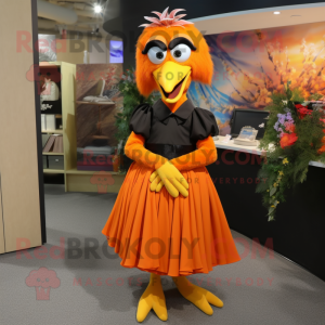 Orange Crow maskot drakt...