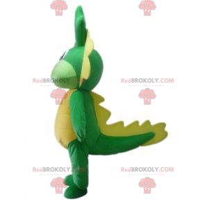 Zelený a žlutý drak dinosaurus maskot - Redbrokoly.com
