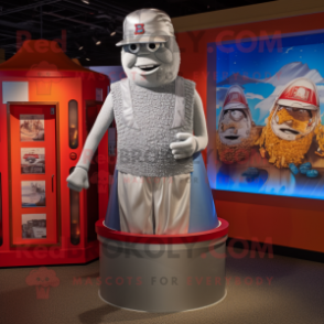 Silver Jambalaya mascot costume character dressed with a Tank Top and Hats