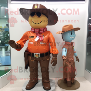 Rust Cowboy mascot costume character dressed with a Swimwear and Keychains