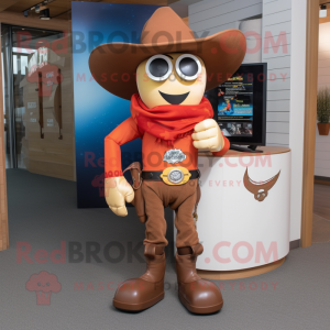 Rust Cowboy mascot costume character dressed with a Swimwear and Keychains