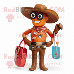 Rust Cowboy mascot costume character dressed with a Swimwear and Keychains