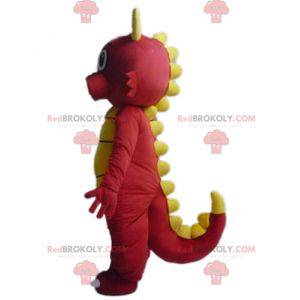 Cute and colorful red and yellow dragon mascot - Redbrokoly.com