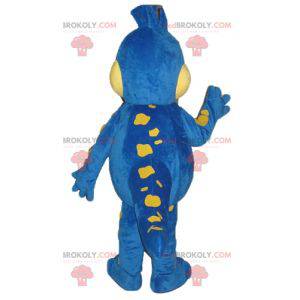 Blaues und gelbes Drachenmaskottchen Danone - Mascotte Gervais