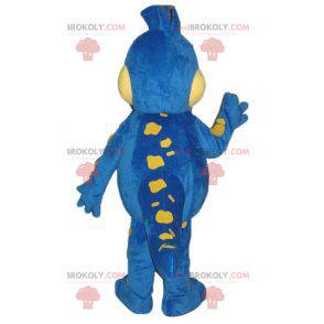 Mascotte de dragon bleu et jaune Danone - Mascotte Gervais -