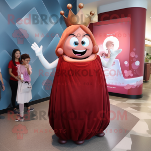 Maroon Tooth Fairy mascot costume character dressed with a Maxi Dress and Anklets