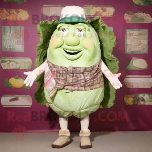 Olive Corned Beef And Cabbage mascot costume character dressed with a Graphic Tee and Brooches