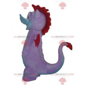 Mascotte drago pipistrello rosa blu e rosso - Redbrokoly.com