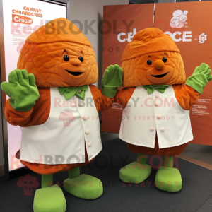 Orange Corned Beef And Cabbage mascot costume character dressed with a Coat and Cufflinks