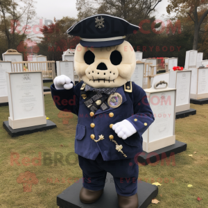 Navy Graveyard mascot costume character dressed with a Jacket and Scarf clips